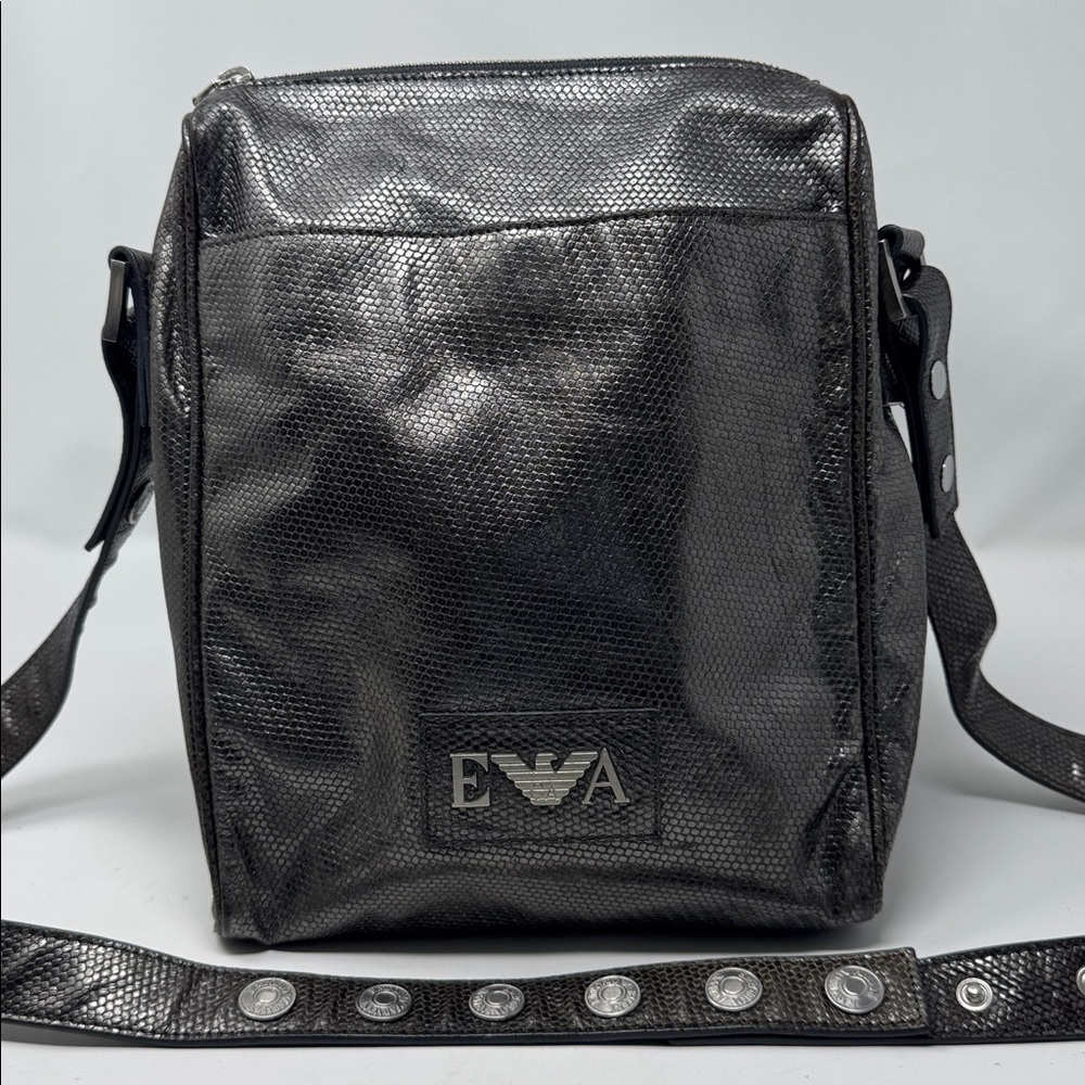 Emporio Armani Pewter leatherShoulder Bag